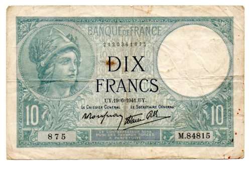 1941 France 10 Francs, Pick#84