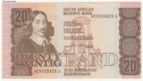 Error 1990 C L Stals First Issue R20, Cut off-centre