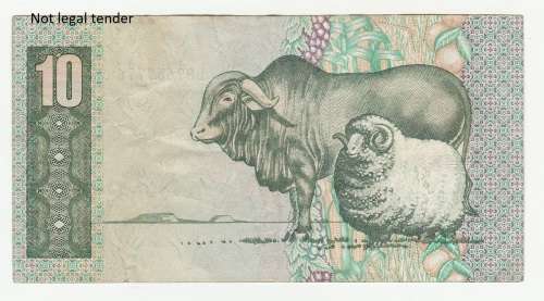 Error 1990 South Africa Type 16 C L Stals First Issue R10 miss-cut