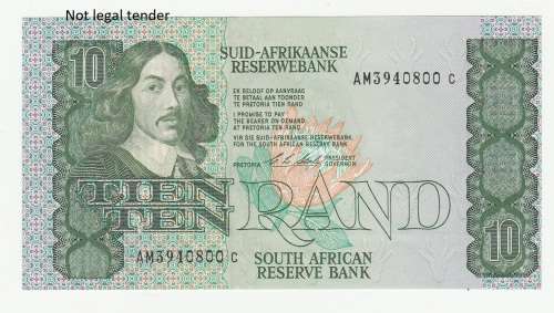 Error 1990 South Africa Type 16 C L Stals First Issue R10 miss-cut