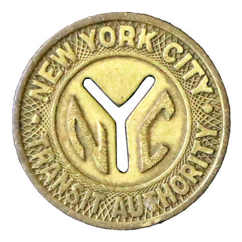 1970-1980 United States, New York City Transit Token, 1 Fare, Variety 2