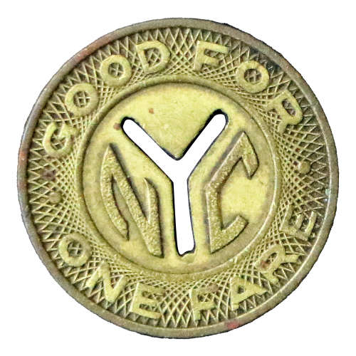 1970-1980 United States, New York City Transit Token, 1 Fare, Variety 2