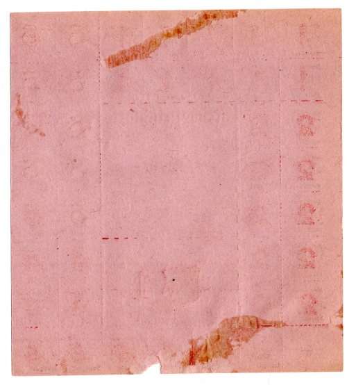 1919 German Municipality of Stuttgart Meat Ration Coupon sheet - Unissued, bottom edge tear