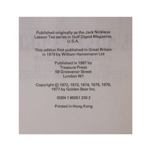 Signed Total Golf Techniques by Jack Nicklaus 1979 Hardcover w/Dustjacket