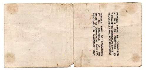 The Mauritius Commercial Bank Limited 100 Rupee Travellers Cheque