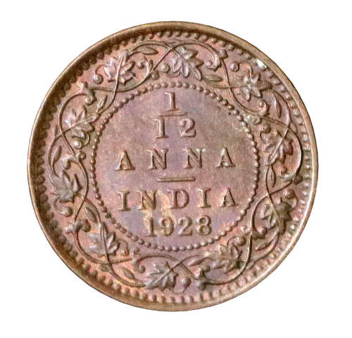 1928 India 1/12 Anna - High Grade