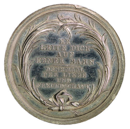 1875 German Baptism Medallion with Box and certificate