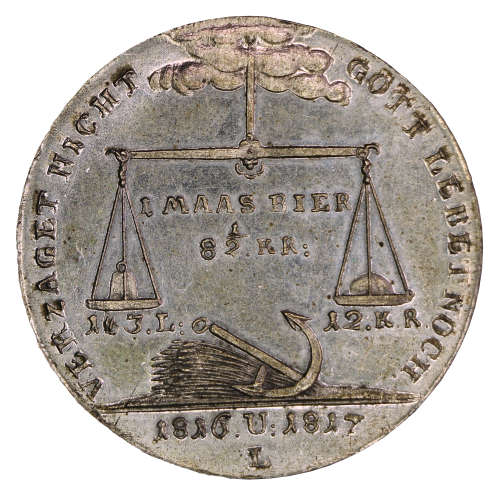 1817 German Free imperial city of Nürnberg (German states) Jetton, Commemorative issue: Famine of 18