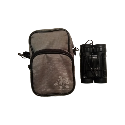 Lot of 2 x working Binoculars: K-Way 10x25 & Tasco 8x21 Essentials Compact Binoculars (Black).