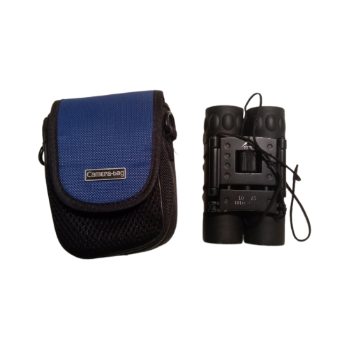 Lot of 2 x working Binoculars: K-Way 10x25 & Tasco 8x21 Essentials Compact Binoculars (Black).