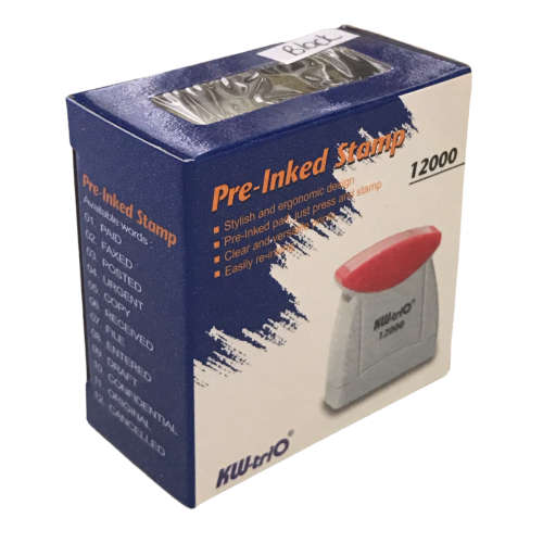47x UNITS ON AUCTION!  ENTERED - Black Ink, kw-Trio Pre-inked Stamp, Model 12000