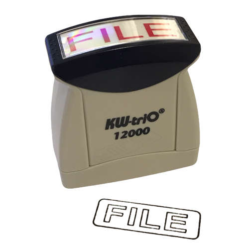 40x UNITS ON AUCTION!  FILE - Black Ink, kw-Trio Pre-inked Stamp, Model 12000