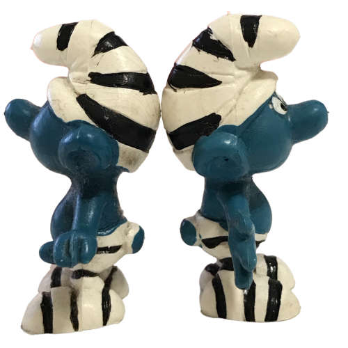 Pair of Schleigh Peyo Smurfs Made in Hong Kong