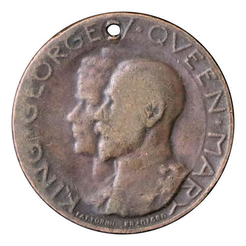 1911 Coronation of King George V and Queen Mary Bronze Medallion: Pretoria
