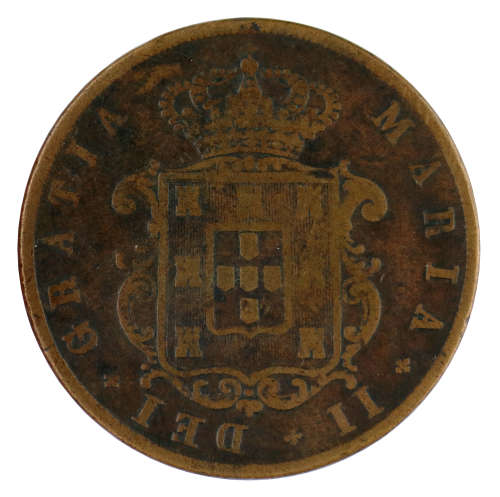 1850 Portugal 20 Reis, 1803000 minted