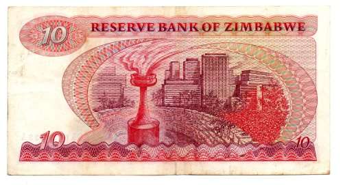 1980 Zimbabwe, Signature 1, $10, Pick#3a