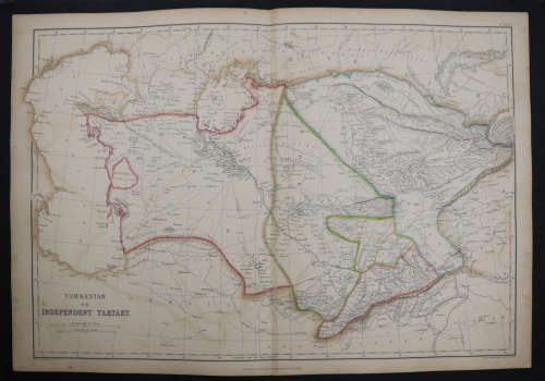 1859 Turkestan Or Independent Tartary Map by Edward Weller