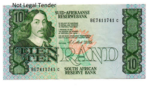 1990 South Africa C L Stals Type 16, First Issue R10