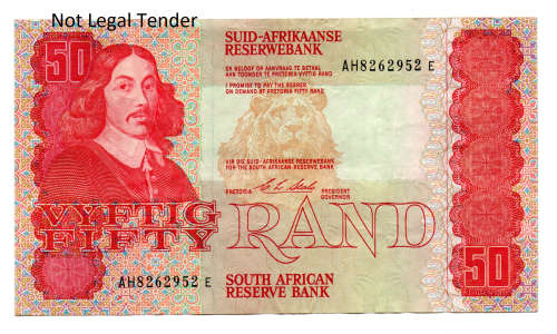 1990 South Africa CL Stals Type 2, First Issue, R50