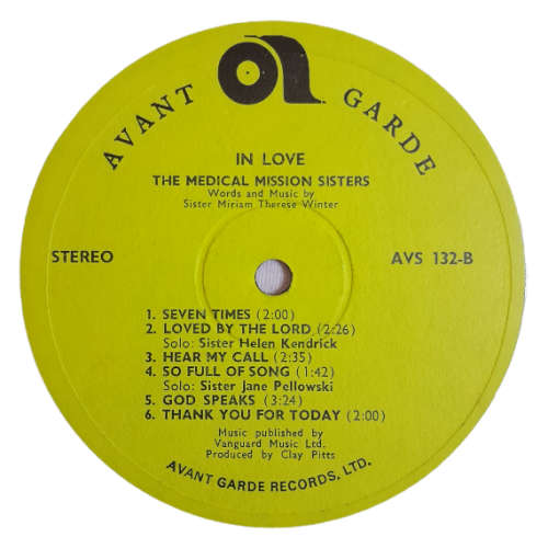 1971 The Medical Mission Sisters  In Love - Vinyl, 12`, 33 RPM - Rock - Good - With Cover