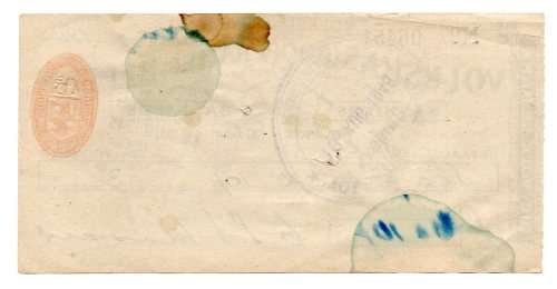1945 Volkskas (Kooperatief) Beperk Cheque, Heilbron Oranje Vrystaat, 6 Pounds 10 Shillings
