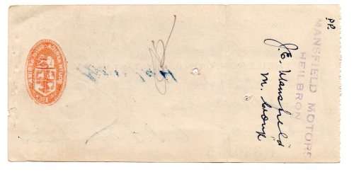1944 Die Nationale Bank van Suid Afrika (Barclys Bank) Heilbron Cheque, Oranje Vrystaat 3 Pounds and