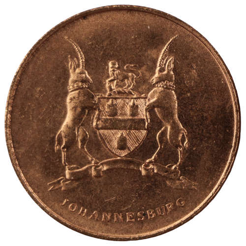 Pre-1994 Fifth Anniversary of Republic: Johannesburg Bronze Medallion