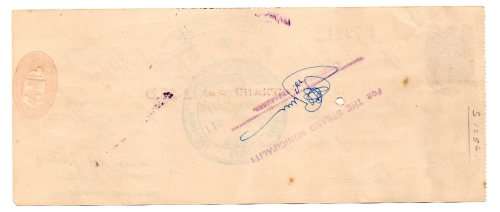1954 The Standard Bank of South Africa Cheque `Light of Islam` Stamp, Strand Cape, 65 Pounds with Ch
