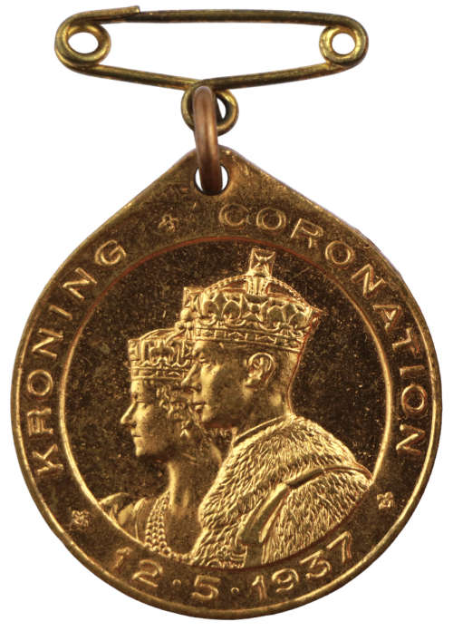 1937 Coronation of King George VI and Queen Elizabeth Bronze medallion for School Children