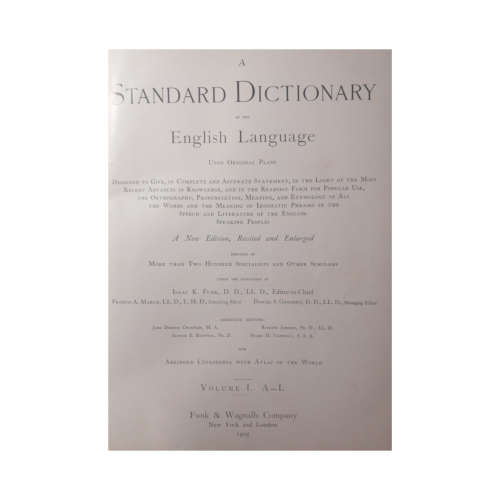 1899-1905 A Standard Dictionary Of The English Language Volume 1 and 2 Hardcover w/o Dustjacket