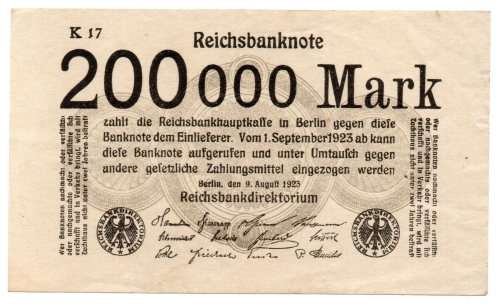 1923 German Berlin Reichsbanknote 200 000 Mark Pick#100