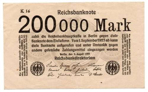 1923 German Berlin Reichsbanknote 200 000 Mark Pick#100