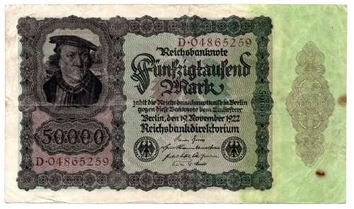 1922 German Berlin Reichsbanknote 50 000 Mark Pick#80