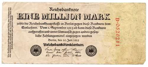 1923 German Berlin Reichsbanknote 1 Million Mark Pick#94