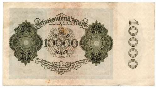1922 German Berlin Reichsbanknote 10 000 Mark Pick#72, Lower Serial # `005180`