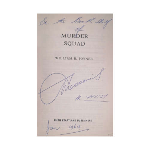 1968 Murder Squad by William B. Joyner Hardcover w/Dustjacket