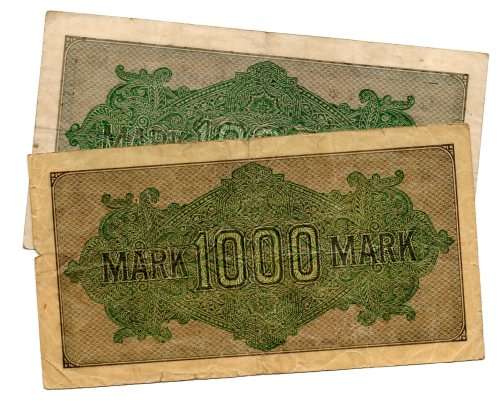 1923 German Berlin Reichsbanknote Pair of 2 Varieties of 1000 Mark Star Replacement Notes, Pick#76a