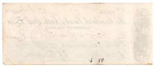 1908 The Standard Bank of South Africa Limited Ladismith (Cape Colony) Cheque, 35 Pounds 19 Shilling