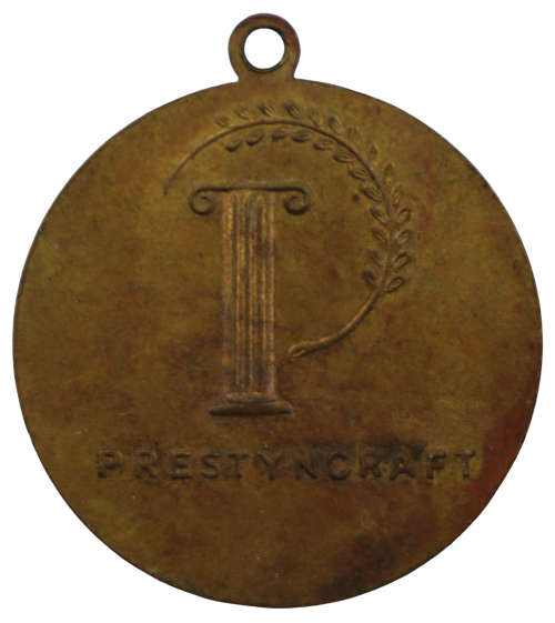 1925-55 South Africa Haute Couture Prestyncraft, 1st Place for Quality and Style, Plated Brass Medal