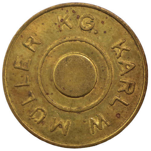 German KWM token - Karl W. Müller KG Brass Car Wash Token