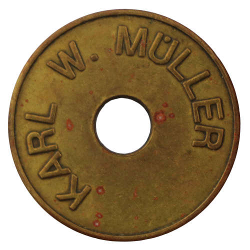 German Braunschweig Karl W. Müller Sales Brass Car Wash Token