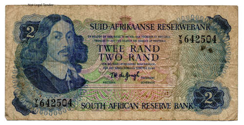 1976 South Africa TW De Jongh Type 6 Third Issue R2 Replacement `Y3`