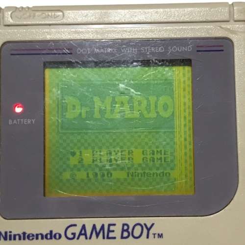 1989 Nintendo Game Boy Dot Matrix with Stereo Sound (Model DMG-01), Working, includes DR Mario & Sol