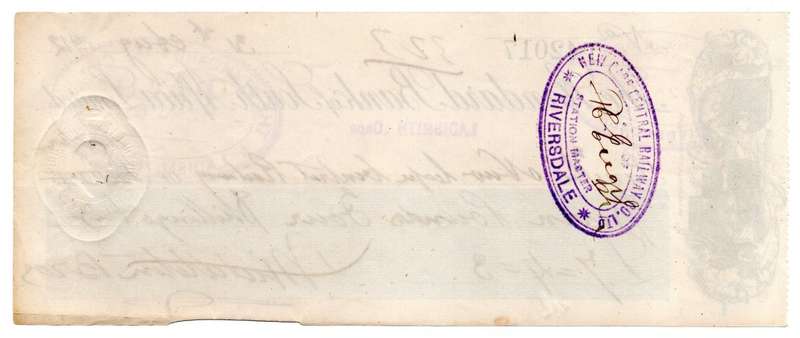 1912 The Standard Bank of South Africa Limited Ladismith (Cape Colony) Cheque, 7 Pounds 4 Shilling 3