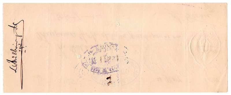 1911 African Banking Corporation Limited Cheque Oudtshoorn, 3 Pounds 15 Shillings 7 Pence