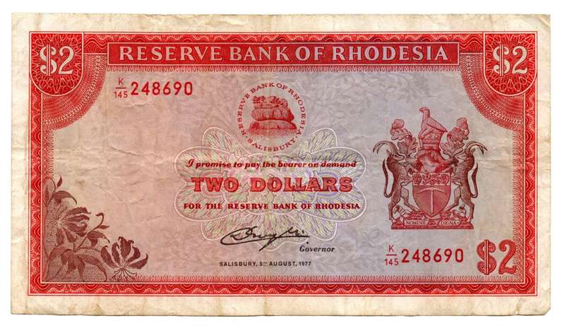 1977 Rhodesia $2 Pick#35c