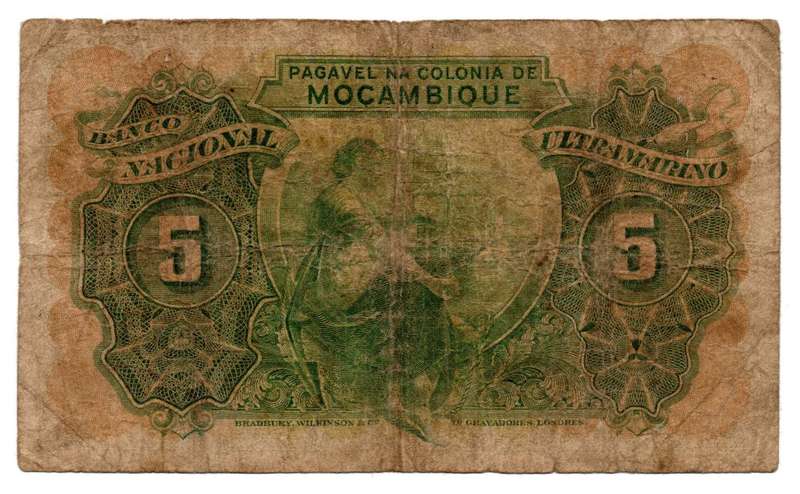 1945 Mozambique 5 Escudos Pick#94