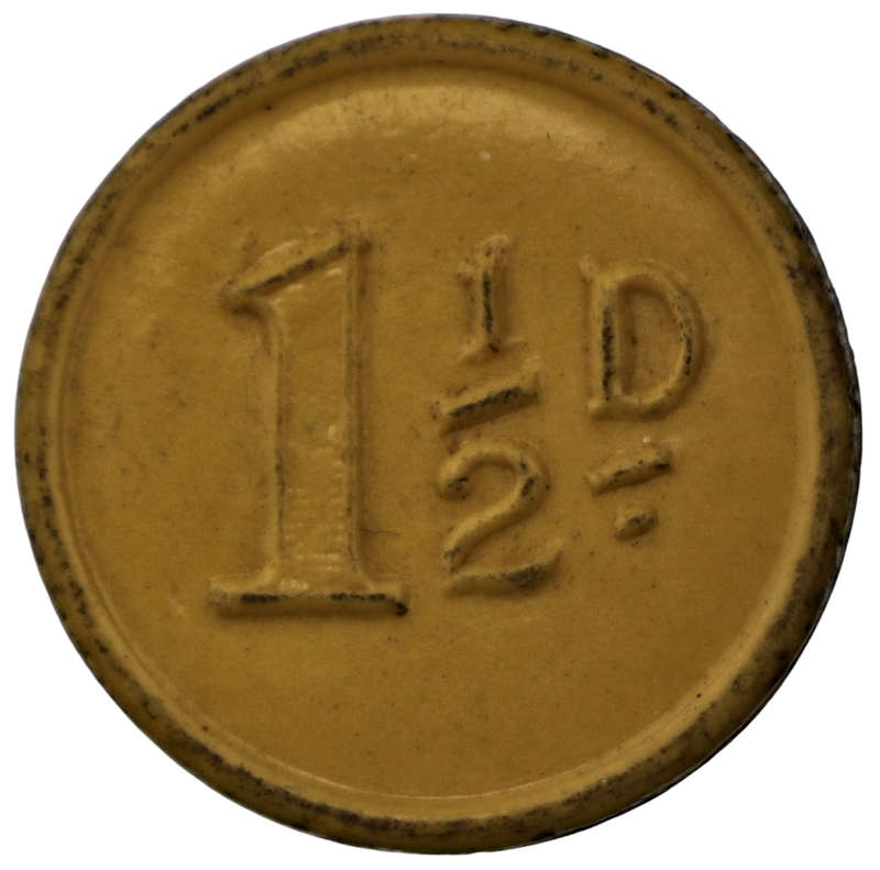 1914-35 Germiston Municipal Tramways 1½ Penny Transit Token Hern#228a