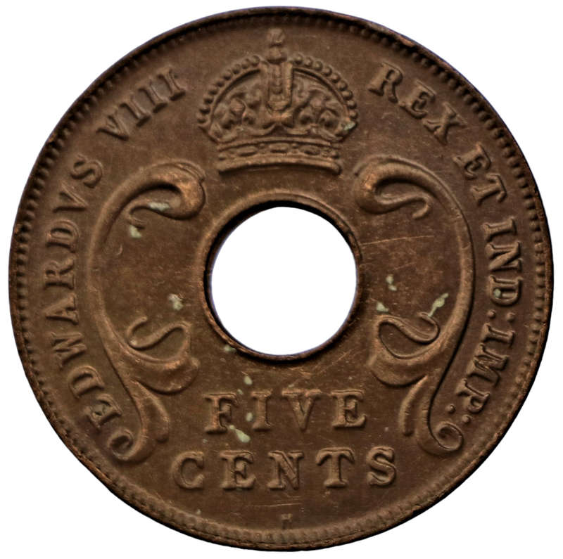 1936 East Africa 5 Cents KM#23