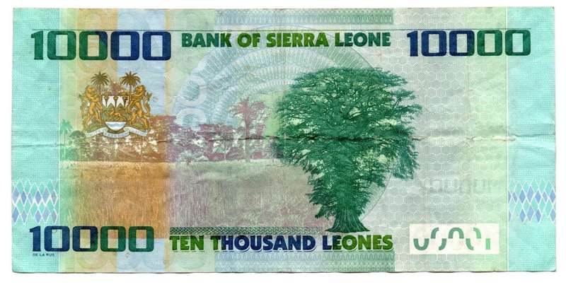 2015 Sierra Leone 10 000 Leones, folds